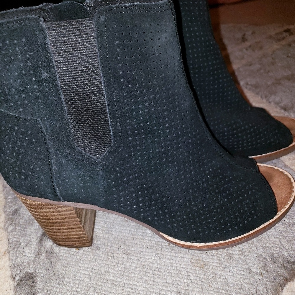 Tom's Peep Toe Booties.